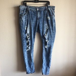 Encore Distressed Acid Wash Jeans